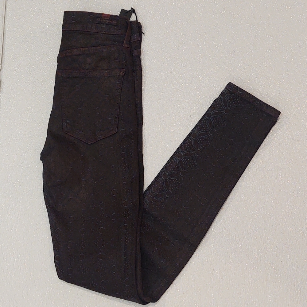Citizens of Humanity Rocket High Rise Coated Stretch Skinny Jeans Lhasa Red 25